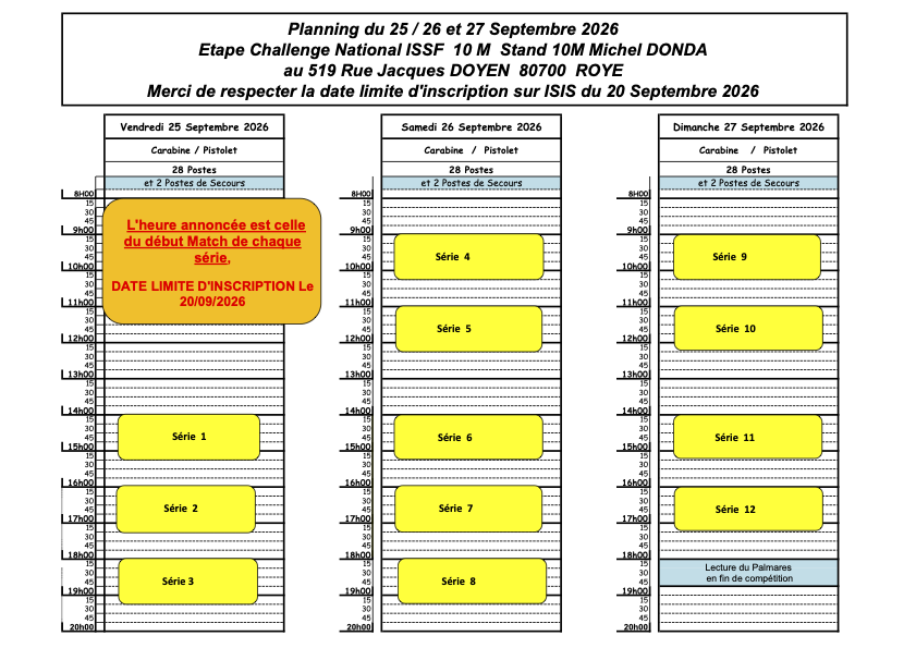 Plan de tir Challenge national Roye 25-27 septembre 202